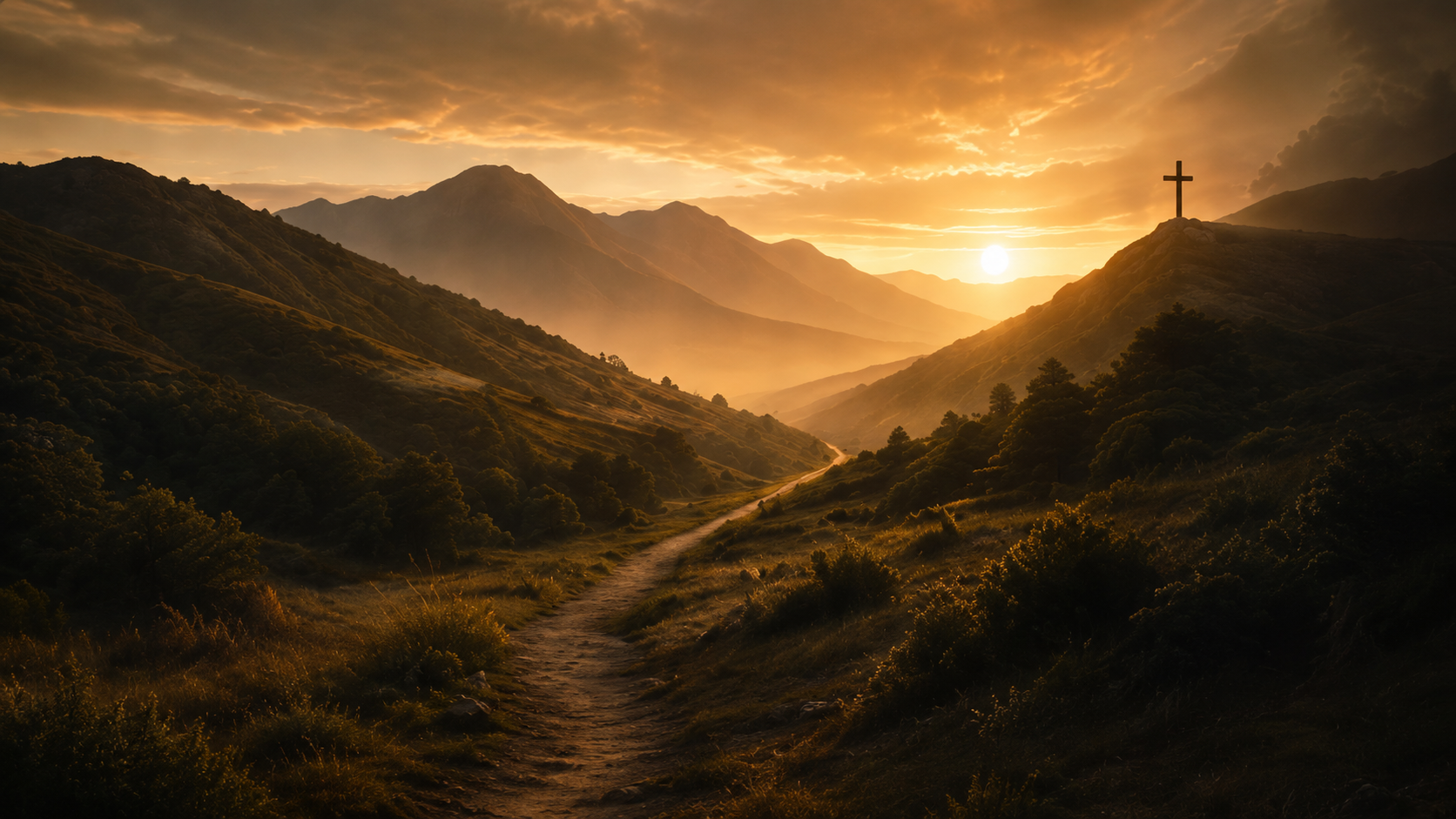 Sunset Cross Landscape
